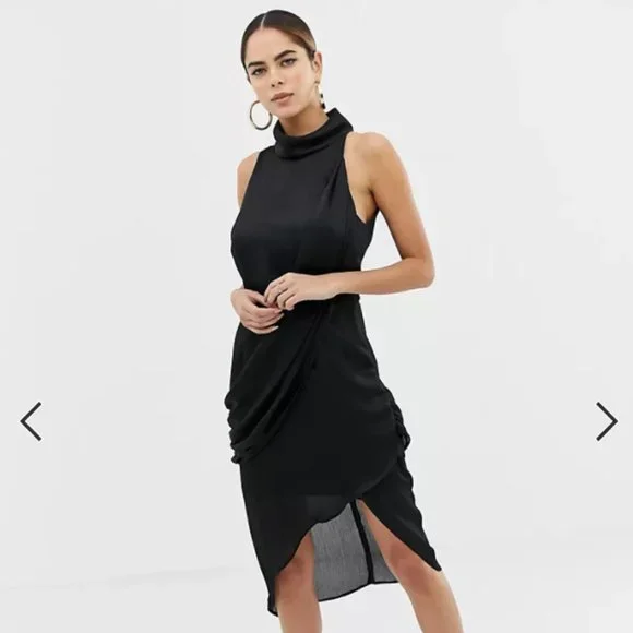 ASOS | Dresses | Asos Design High Neck Crossover Drape Midi Dress | Poshmark ASOS | Dresses | Asos Design High Neck Crossover Drape Midi Dress | Poshmark